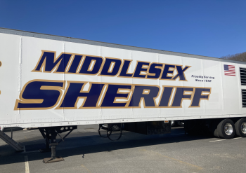 Middlesex Sheriff's Office Mobile Training Center on site in Belmont, Massachusetts.
