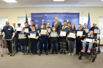 Special Citizens Academy graduates with Middlesex Sheriff Peter J. Koutoujian